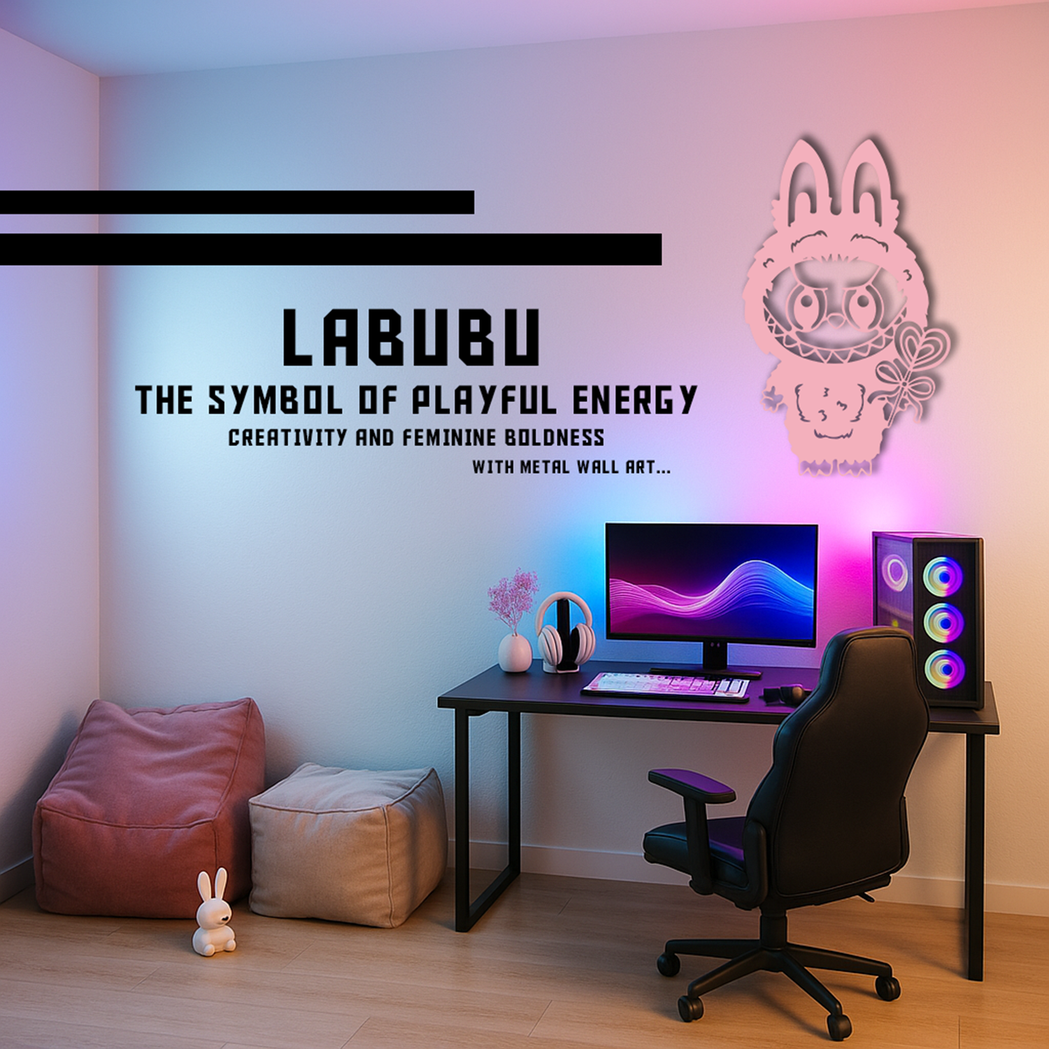 LABUBU: THE SYMBOL OF PLAYFUL ENERGY, CREATIVITY AND FEMININE BOLDNESS WITH METAL WALL ART
