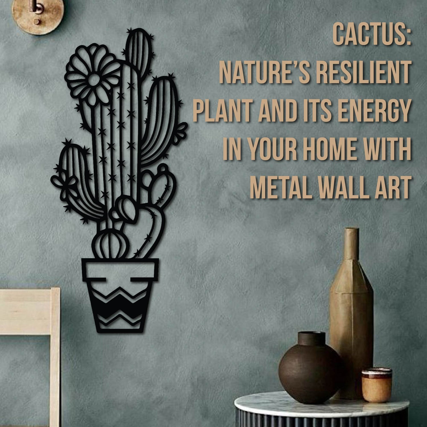Cactus: Nature’s Resilient Plant and Its Energy in Your Home with Metal Wall Art