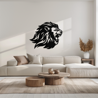 Roaring Lion Metal Wall Art - Fierce Jungle King Steel Decor - KAF095