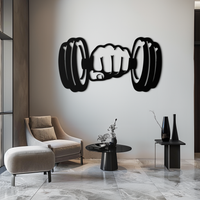 Gym Dumbbell Power Metal Wall Art - Bold and Motivational Gym Decor - KAF143