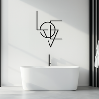 Geometric LOVE Metal Wall Art - Modern Minimalist Wall Decor- KAF162