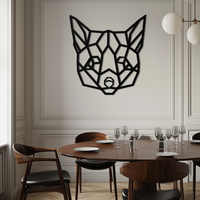 Geometric Fox Metal Wall Art - Modern Minimalist Decor- KAF182