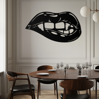Geometric Lips Metal Wall Art - Bold & Modern Statement Piece- KAF186