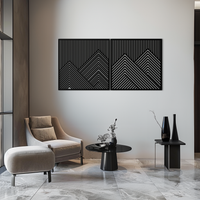 Geometric Mountain Landscape Metal Wall Art - Modern Minimalist Decor- KAF188