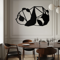 Geometric Sleeping Panda Metal Wall Art - Minimalist & Modern Decor - KAF195