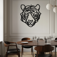 Geometric Tiger Metal Wall Art - Modern Minimalist Decor - KAF207