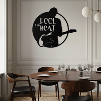 Feel the Beat Metal Wall Art - Music-Inspired Decor - KAF210