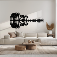 Sunset Guitar Metal Wall Art - Nature-Inspired Music Decor- KAF261