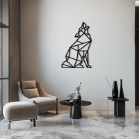 Geometric Wolf Metal Wall Art - Modern Animal Decor- KAF262