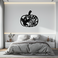 Halloween Boo Pumpkin Metal Wall Art - Spooky Halloween Decor- KAF276