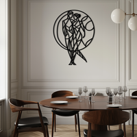 Geometric Couple Silhouette Wall Art – Modern Romantic Metal Wall Decor- KAF325