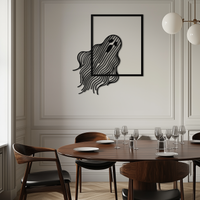 Ghost Metal Wall Art – Spooky Ghost Silhouette Steel Decor for Halloween or Gothic Interiors- KAF329