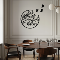 Flying Birds from Branch Metal Wall Art – Nature-Inspired Silhouette Steel Decor for Elegant Interiors- KAF343
