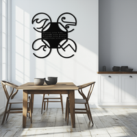 Four Elements Motto Metal Wall Art – Earth, Air, Fire, Water Steel Silhouette for Modern Spiritual Decor- KAF344