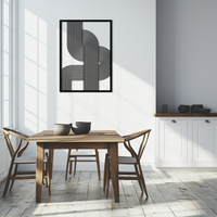 Geometric Curve Panel Metal Wall Art – Modern Abstract Steel Decor- KAF364