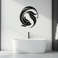 Japanese fish Metal Wall Art – Elegant Minimalist Ocean Decor- KAF379