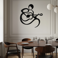 Guitarist Abstract Metal Wall Art – Minimal Black Wall Decoration- KAF388