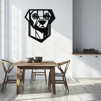 Geometric Dog Metal Wall Art - Modern Steel Animal Silhouette Decor - KAF468