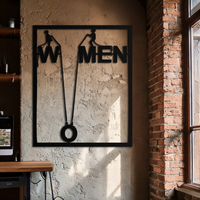 Minimalist "Women" Typography Metal Wall Art – Modern Black Statement Piece- KAF529