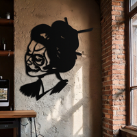 Geisha Skull Fusion Metal Wall Art – Japanese Gothic Home Decor- KAF575