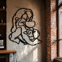 Grumpy Dwarf Metal Wall Art – Whimsical Cartoon-Inspired Metal Silhouette Décor- KAF577