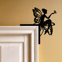Fairy Corner Shelf Metal Wall Art – Whimsical Butterfly Fairy Decor for Girls’ Rooms- KAF605
