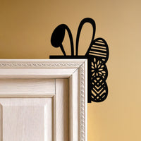 Easter Bunny Corner Metal Wall Art – Festive Rabbit Ear and Egg Decor Accent- KAF606