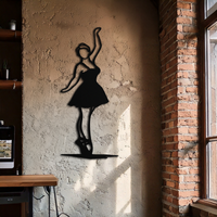Elegant Ballerina Metal Wall Art – Graceful Dance Silhouette for Home Decor- KAF626