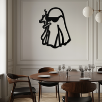 Cool Ghost Metal Wall Art – Smoking Ghost with Sunglasses Modern Decor- KAF629