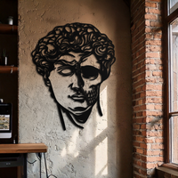 Half Skull David Head Metal Wall Art – Modern Classical Death Fusion Decor- KAF630