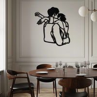 Embracing Couple Metal Wall Art – Romantic Silhouette for Modern Interiors- KAF647