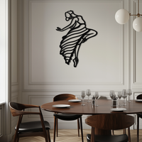 Dancing Woman Metal Wall Art – Graceful Silhouette Décor for Artistic Spaces- KAF648