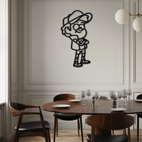 Dipper Pines Metal Wall Art – Gravity Falls-Inspired Silhouette for Fans and Collectors- KAF654