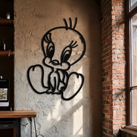 Tweety Bird Metal Wall Art – Classic Cartoon Character Silhouette for Fans- KAF666