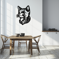 Graceful Cat Head Silhouette Metal Wall Art – Feline-Inspired Decorative Piece- KAF684