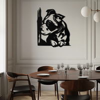 Cute Puppy Peeking Silhouette Metal Wall Art – Adorable Dog Decor for Pet Lovers- KAF685