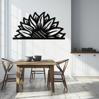Half Sunflower Metal Wall Art – Nature-Inspired Floral Silhouette for Bright Interiors- KAF696