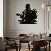 Guitar Boy Metal Wall Art – Musical Silhouette Design for Kids’ Rooms and Music Corners- KAF697