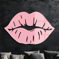 Lips Kiss Silhouette Metal Wall Art – Romantic Modern Decor - KAFGP028