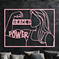 Grace is Power Woman Silhouette Metal Wall Art - KAFGP033