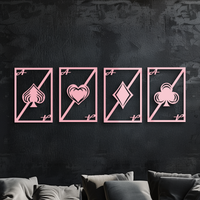 Playing Cards Silhouette Metal Wall Art – Poker Aces Design - KAFGP037