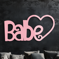Babe Heart Silhouette Metal Wall Art – Modern Typography Design - KAFGP045
