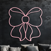 Bow Silhouette Metal Wall Art – Elegant Ribbon Design - KAFGP048