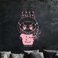 Labubu Silhouette Metal Wall Art – Cute Monster Design - KAFGP050