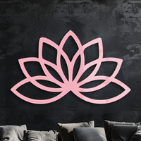 Minimal Lotus Silhouette Metal Wall Art – Elegant Flower Design - KAFGP054
