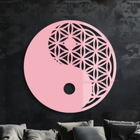 Lotus Mandala Silhouette Metal Wall Art – Sacred Geometry Design - KAFGP056