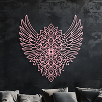 Winged Mandala Metal Wall Art – Sacred Geometry Design - KAFGP057