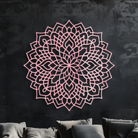 Mandala Silhouette Metal Wall Art – Intricate Sacred Geometry Design - KAFGP058