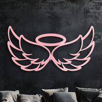 Angel Halo with Wings Metal Wall Art – Spiritual Silhouette Design - KAFGP062