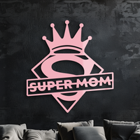 Super Mom Crown Metal Wall Art – Heroic Decorative Design - KAFGP068